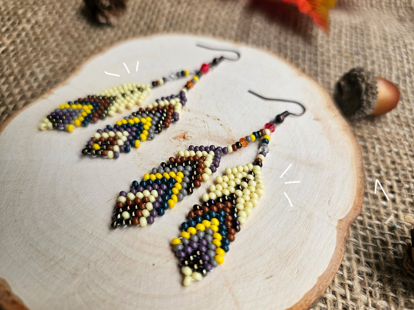 🍁 NEW COLLECTION 🍁🪶💫✨Magical Feathers Beading Earrings 🪶✨🍂 - TripingLH