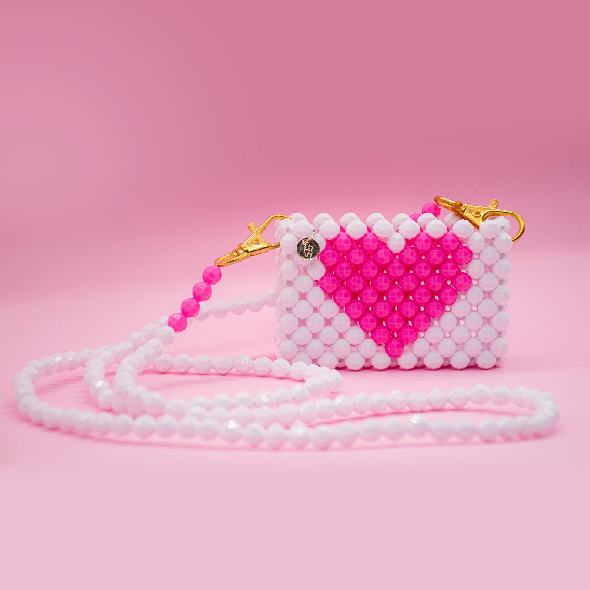 Pinky Heart - Beaded Crossbody Card Holder - TripingLH
